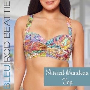 BLEU ROD BEATTIE Bohemian Paradise Shirred Wide Strap Bandeau Swim Top